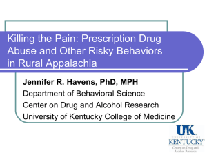 Prescription Drug Abuse and Other Risky Behaviors in Rural
