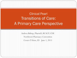Transitions of Care, a Primary Care Perspective