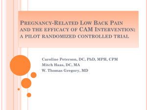 Pregnancy-Related Low Back Pain