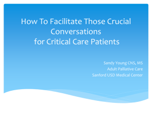 How To Facilitate Those Crucial Conversations for Critical Care