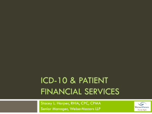 ICD-10 & Patient Financial Services