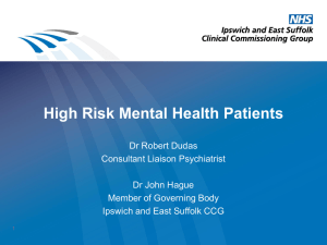 Primary Care Mental Health - Ipswich and East Suffolk CCG
