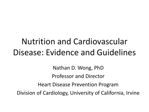Nutrition and CVD - Heart Disease Prevention Program