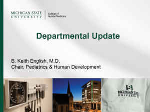Departmental Update - Department of Pediatrics and Human