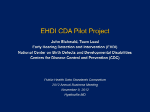 EHDI CDA Pilot Project - Public Health Data Standards Consortium