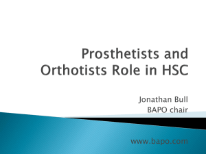 Jonathan Bull - Prosthetists and Orthotists Role in HSC (MS