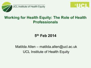 Working for Health Equity