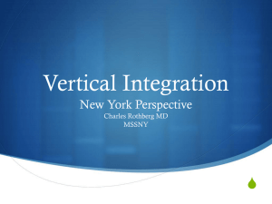 Vertical Integration - Organization of State Medical Association