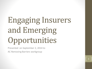 Engaging Insurers and Emerging Opportunities