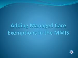 Adding Managed Care Enrollment Exemptions