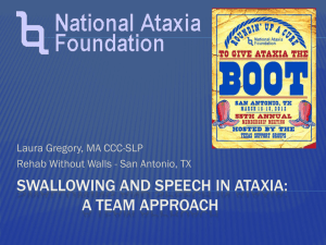 Swallowing and Speech in Ataxia