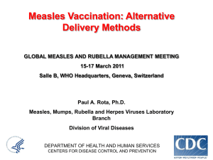 Measles vaccination: Alternative delivery methods