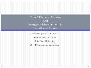 Type 1 Diabetic Athletes and Emergency Management for the