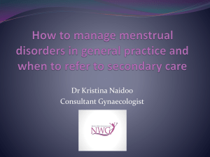 Menstrual disorders - North West Gynaecology
