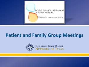 Patient & Family Group Staff Training PowerPoint