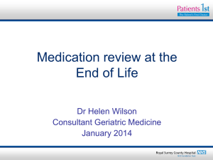 Medication Reviews in the Elderly, what to stop and when