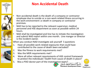 Presentation on Non Accidental Deaths in TDC