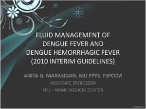 fluid management of dengue fever and dengue hemorrhagic fever