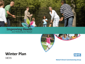 CCG Winter Plan - Walsall Healthcare NHS Trust