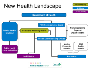 New Health Landscape - Devon Health and Wellbeing
