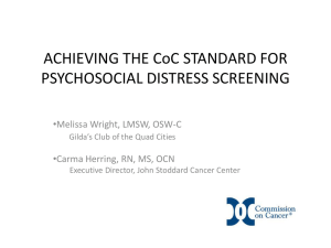 Achieving the CoC Standard for Psychosocial Distress Screening