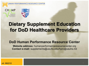 Dietary Supplements - Human Performance Resource Center