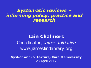 informing policy, practice and research - Sir Iain