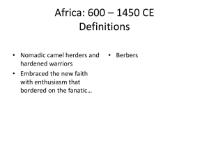 Africa: 600 * 1450 CE Definitions