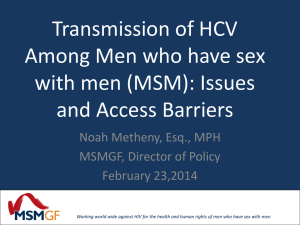 Transmission of HCV Among Men who have sex with