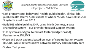 Solano County DHS HIE