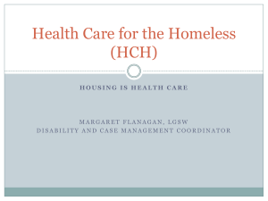 Health Care for the Homeless (HCH)