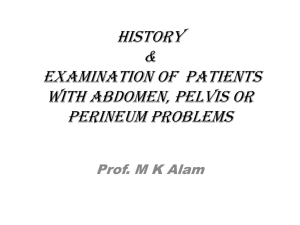 History taking and examination of patients with abdominal, groin or