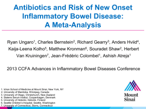 Antibiotics and Risk of New Onset Inflammatory Bowel Disease: A