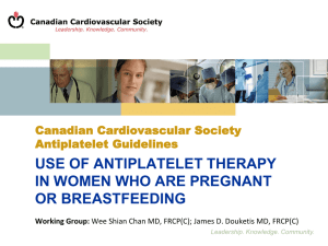 CCS Guideline on Antiplatelet Therapy for patients pregnant or