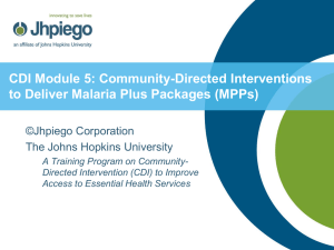 Community-Directed Interventions to Deliver