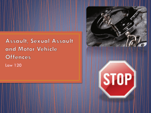 Assault, Sexual Assault and Motor Vehicle Offences