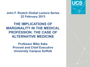View PDF outline of Dr. Mike Saks` Lecture