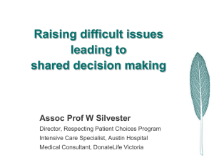 Raising difficult issues leading to shared decision
