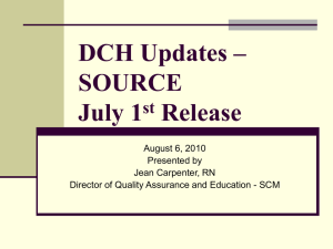 DCH Updates April 1, 2010
