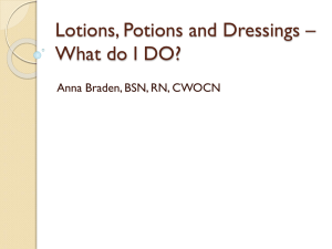Lotions, Potions and Dressings – What do I do?
