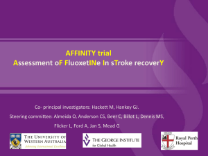 AFFINITY trial Assessment oF FluoxetINe In sTroke recoverY