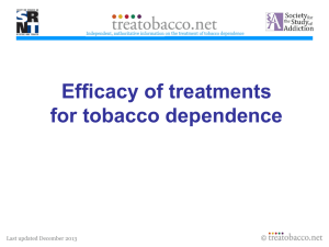 Efficacy of treatments for tobacco dependence