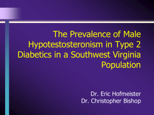 The Prevalence of Male Hypotestosteronism in Type 2 Diabetics