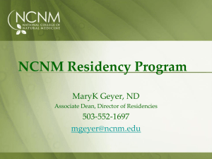 NCNM Residency Program - National College of Natural Medicine