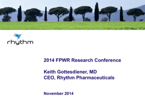 Rhythm Pharmaceuticals, RM-493 Presentation