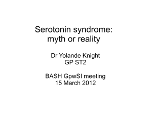 Yolande Knight serotonin syndrome presentation BASH meeting