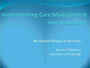 Implementing Care Management Functions