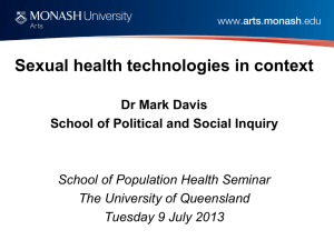 Sexual health technologies in context