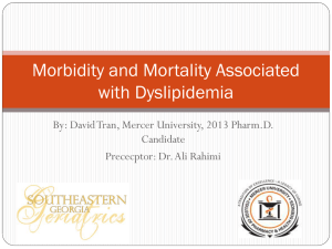 Morbidity and Mortality Associated with Hyperlipidemia