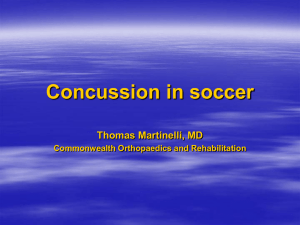 Concussion in soccer - Commonwealth Orthopaedics